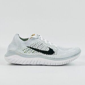 Nike Women's Free RN Flyknit 2018 'White Black' 942839-100 size 7.5